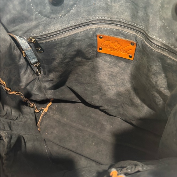 Patricia Nash Blue Tooled Leather Tote - Picture 3 of 13